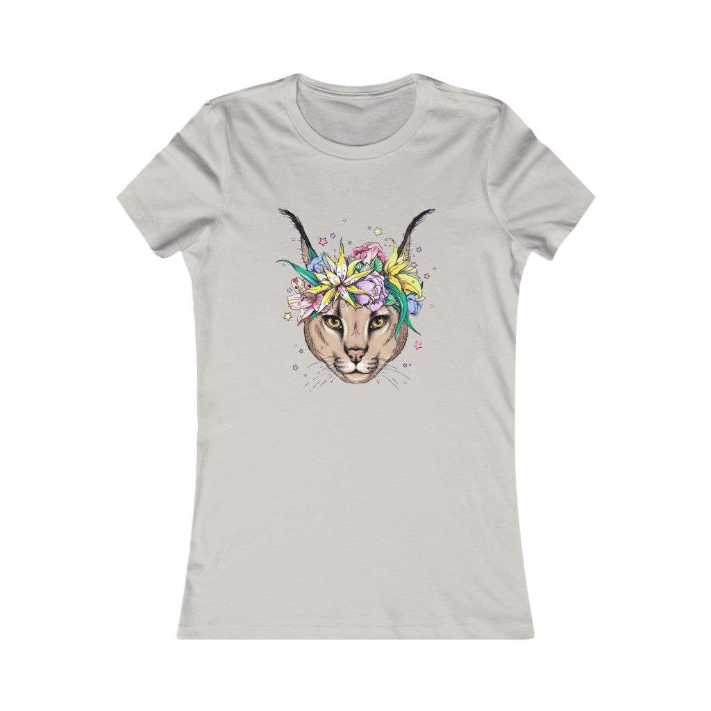Women's Favorite Tee "Caracal with flowers"