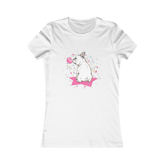 Women's Favorite Tee "French white bulldog & stars"