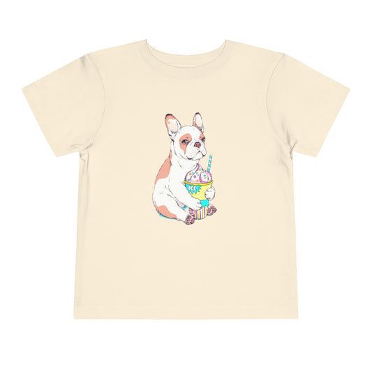 Kids Short Sleeve Tee "French bulldog & ice cream"
