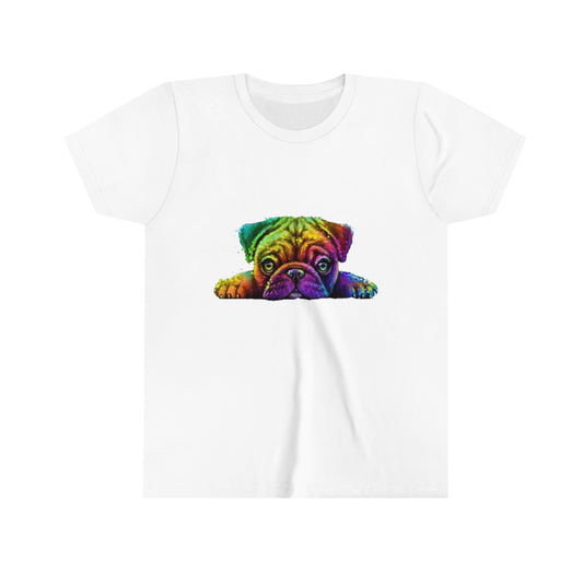 Youth Short Sleeve Tee "Colorful neon Pug"