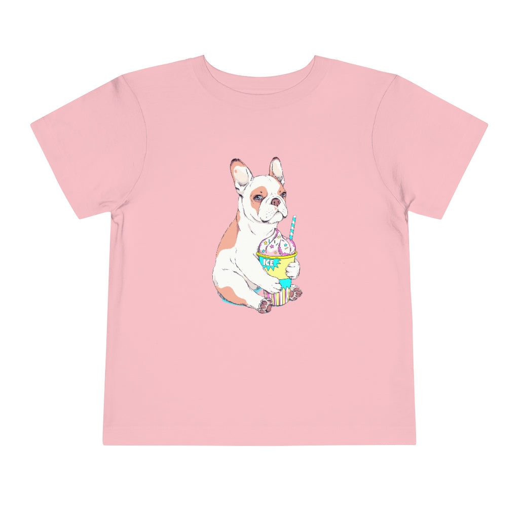 Kids Short Sleeve Tee "French bulldog & ice cream"