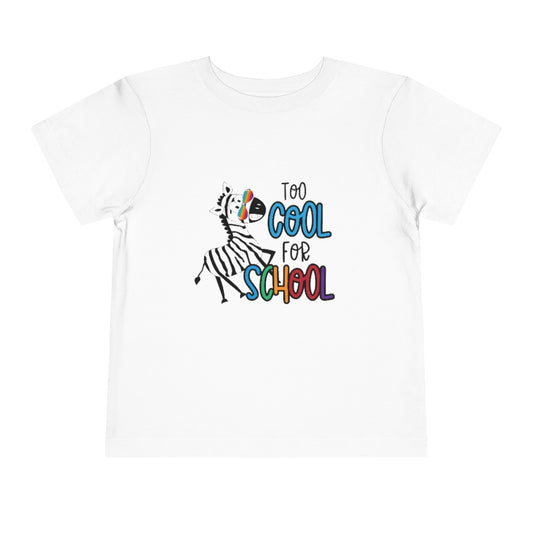 Kids Short Sleeve Tee "Zebra too cool for school"