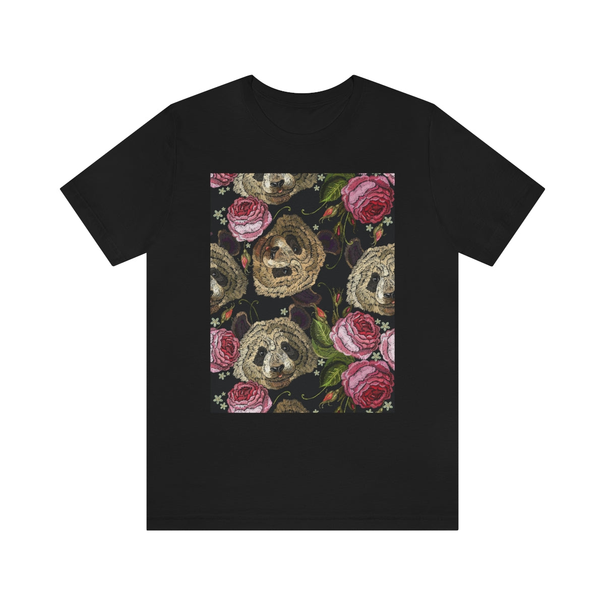 Unisex Jersey Short Sleeve Tee "Panda & flowers"