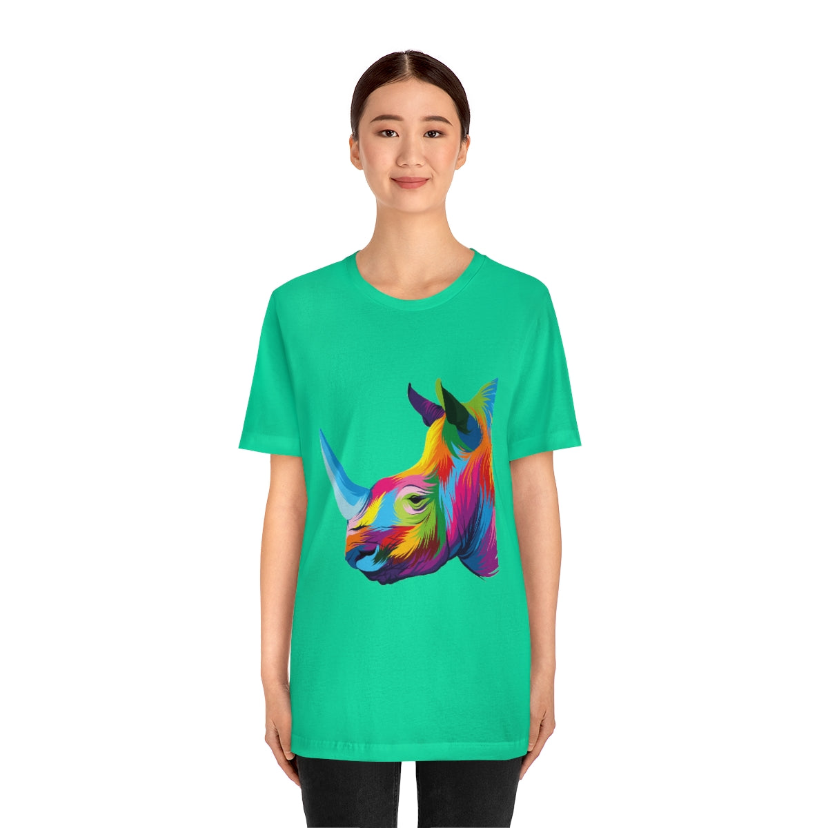 Unisex Jersey Short Sleeve Tee "Abstract colorful Rhino"