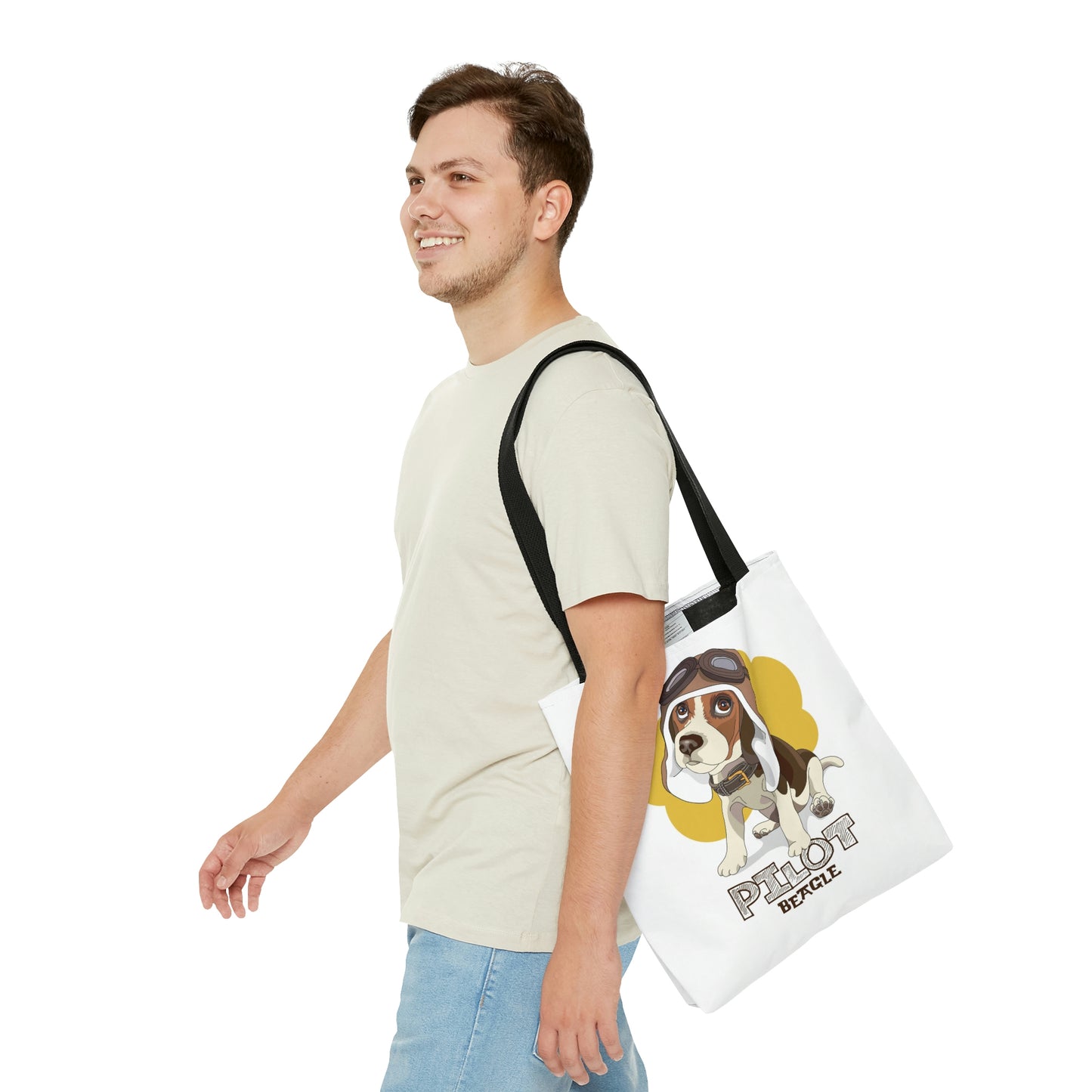AOP Tote Bag "Puppy Beagle pilot"