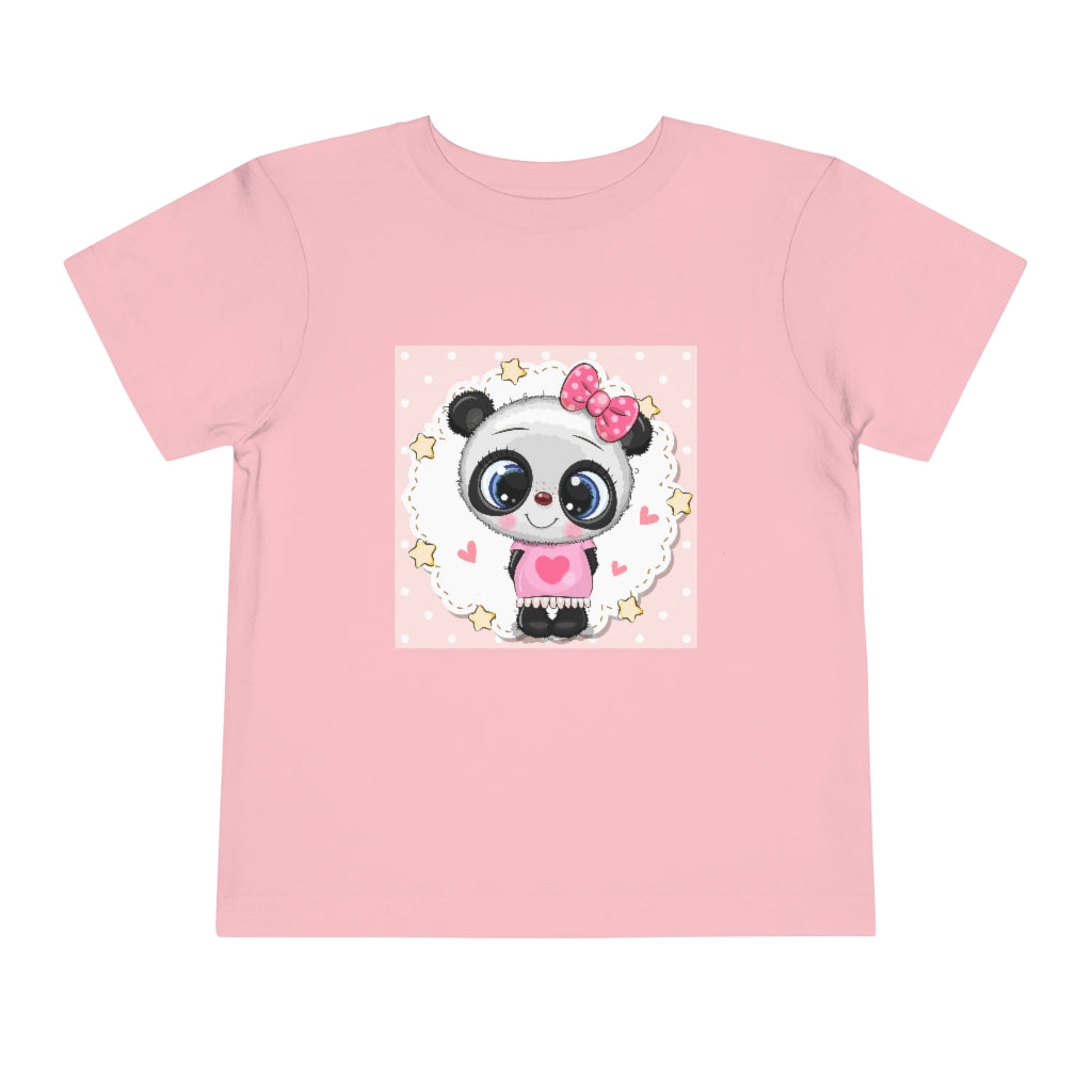 Kids Short Sleeve Tee "Cute cartoon Baby Panda girl"