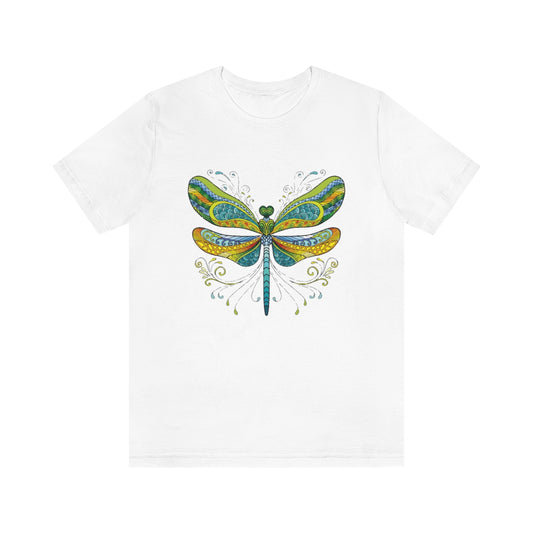 Unisex Jersey Short Sleeve Tee "Colorful dragonfly ornament"