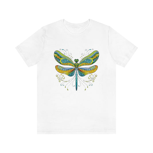 Unisex Jersey Short Sleeve Tee "Colorful dragonfly ornament"