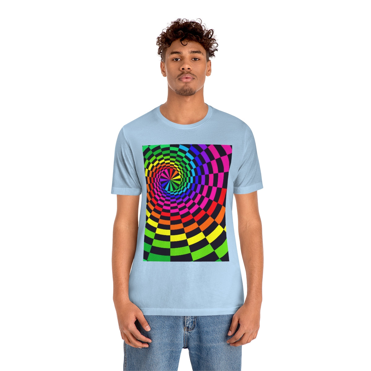 Unisex Jersey Short Sleeve Tee "Optical illusion Black Spirals of the Rectangles"