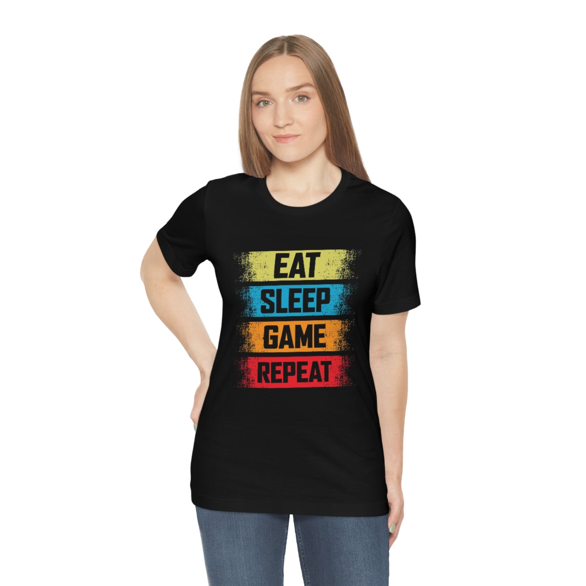 Unisex Jersey Short Sleeve Tee "Eat, sleep, game, repeat"