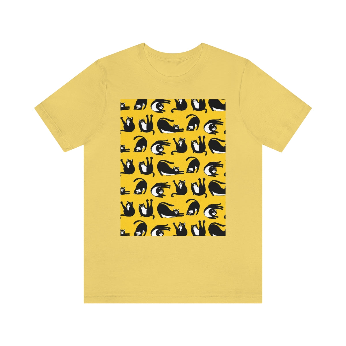 Unisex Jersey Short Sleeve Tee "Cats on yellow"