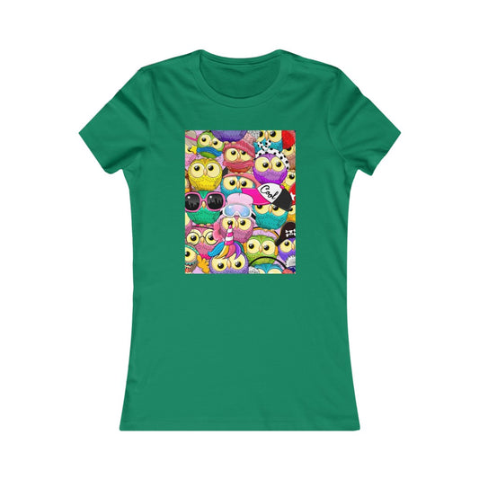 Women's Favorite Tee "Colorful Pattern with cute cartoon owls"