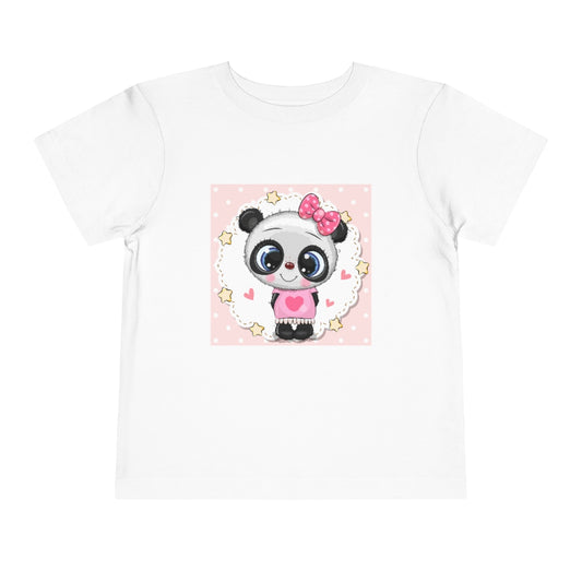 Kids Short Sleeve Tee "Cute cartoon Baby Panda girl"