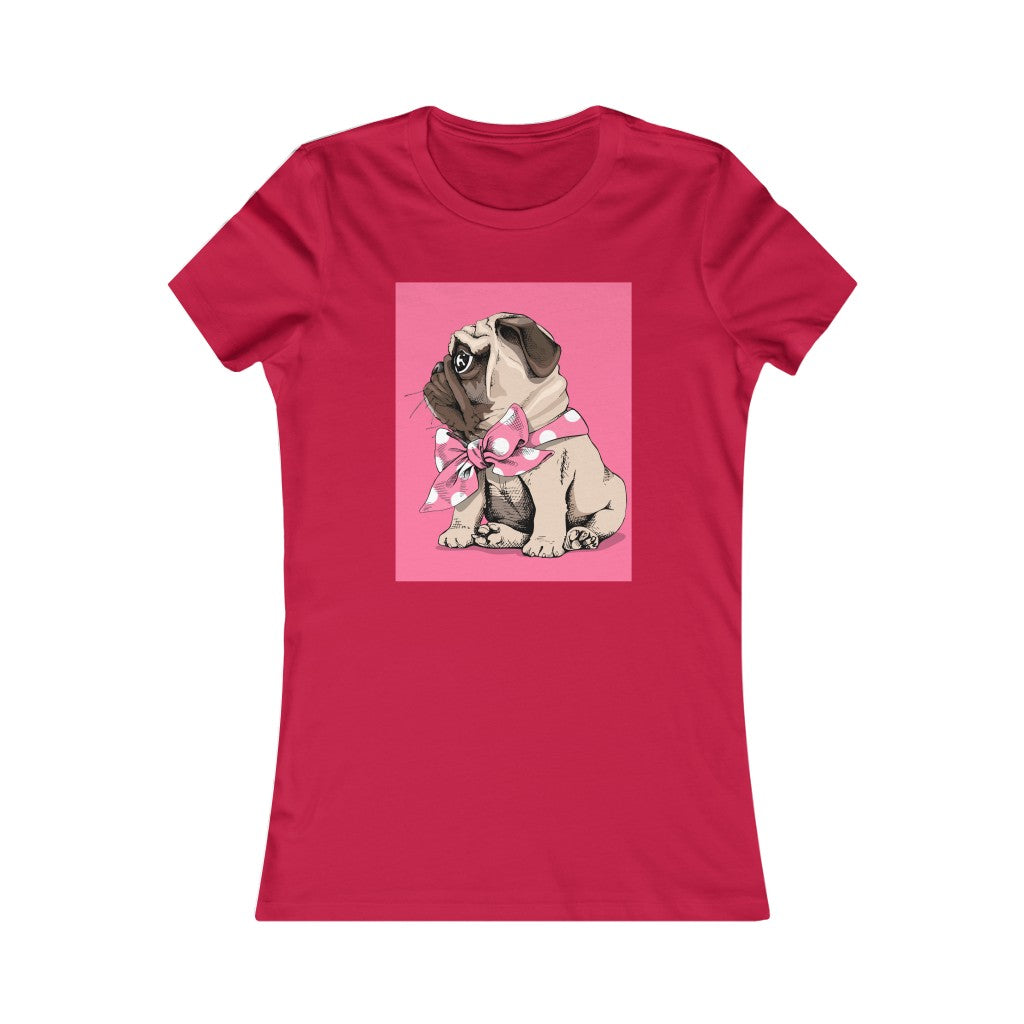 Women's Favorite Tee "Puppy Pug with a bow tie"
