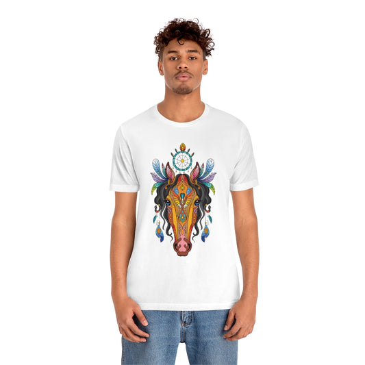 Unisex Jersey Short Sleeve Tee "Colorful horse ornament"