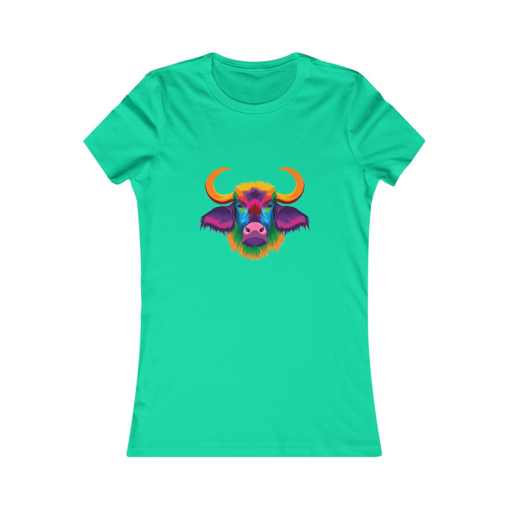Women's Favorite Tee "Abstract colorful bison"