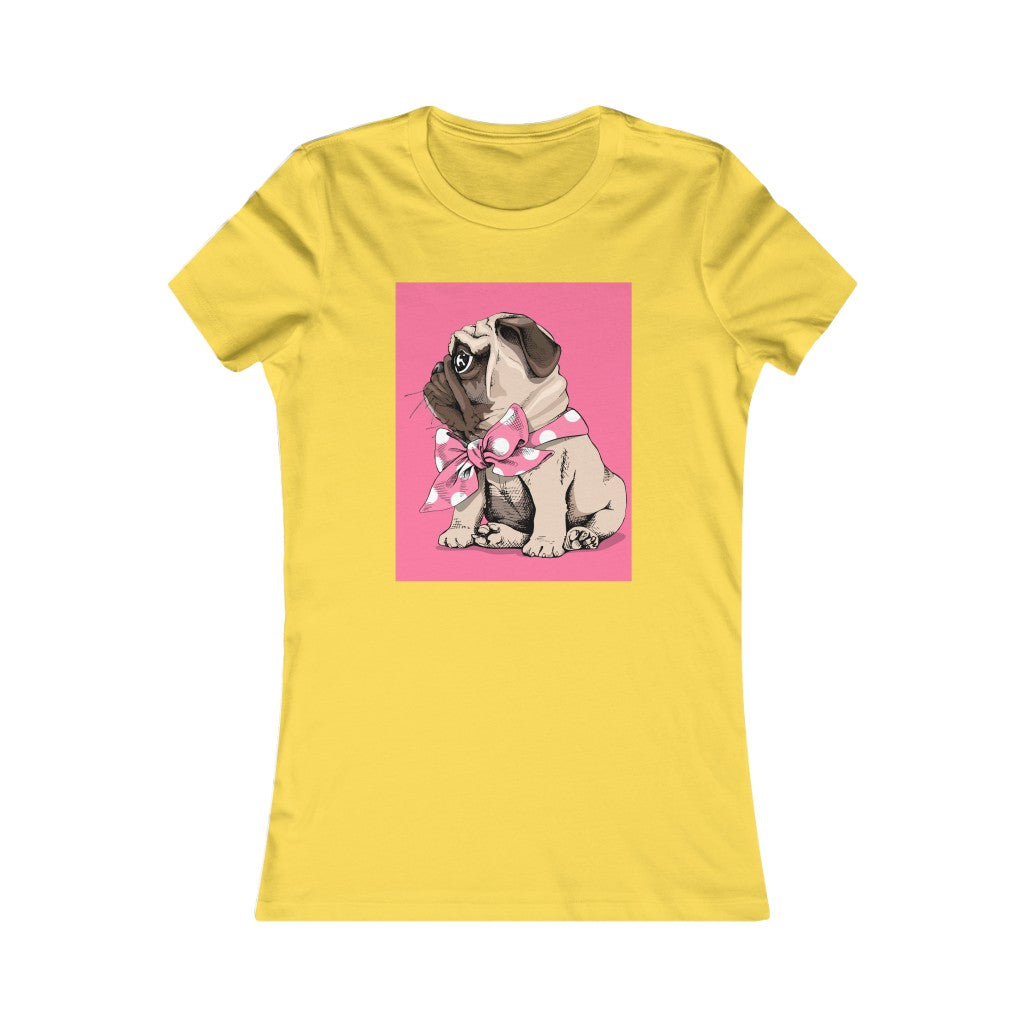 Women's Favorite Tee "Puppy Pug with a bow tie"
