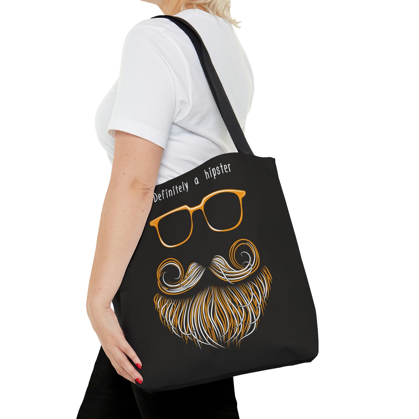 AOP Tote Bag "Hipster beards, moustaches and glasses"